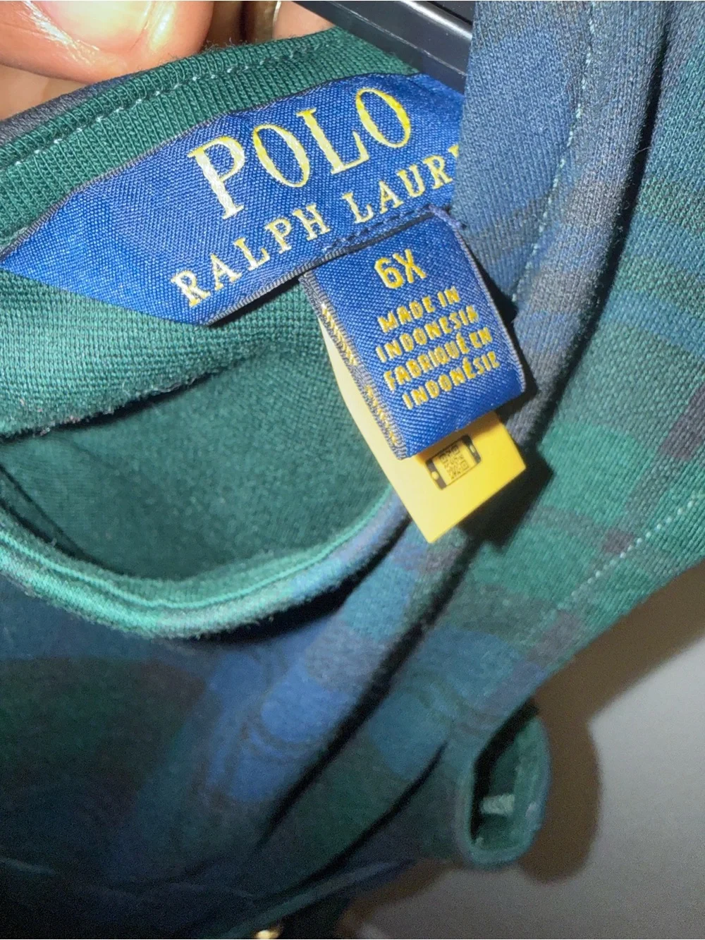 Polo by Ralph Lauren Green & Blue Plaid Sleeveless A-Line Dress
